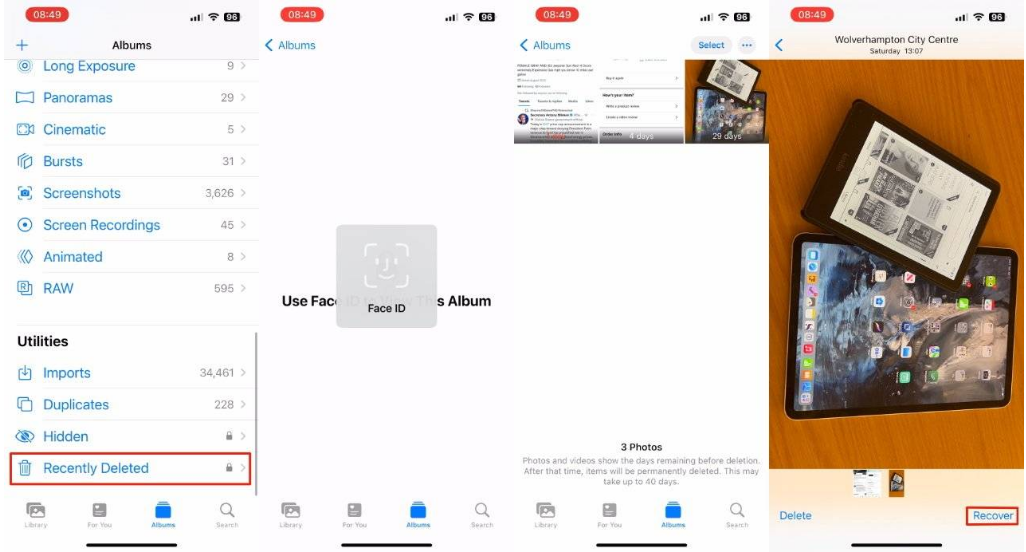 浦江苹果14维修分享 iPhone14 上恢复已删除的照片 