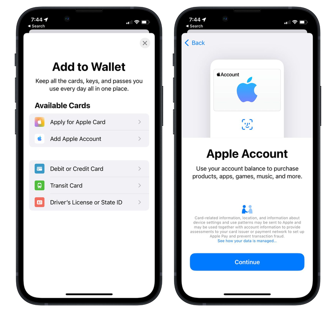 浦江苹果手机维修分享iOS 15.5钱包App如何添加 Apple 账户 